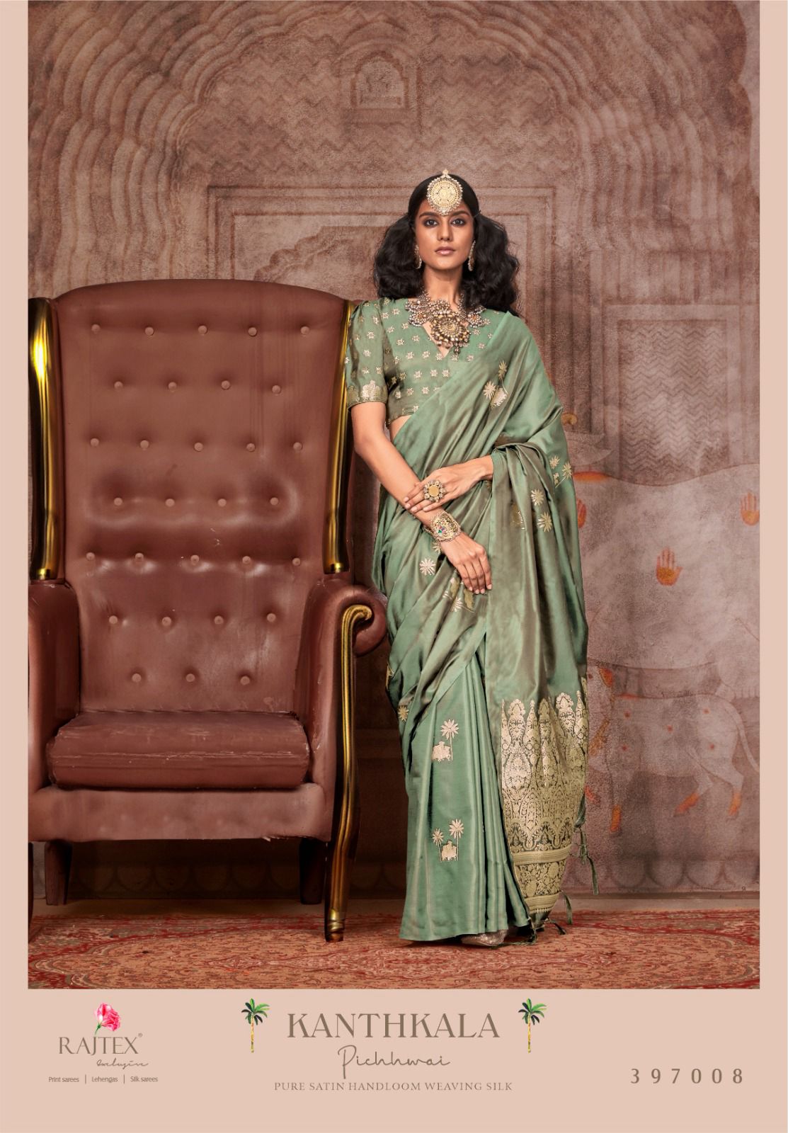 Kanthkala Pichhwai By Rajtex Satin Occation Wear Saree Orders In India